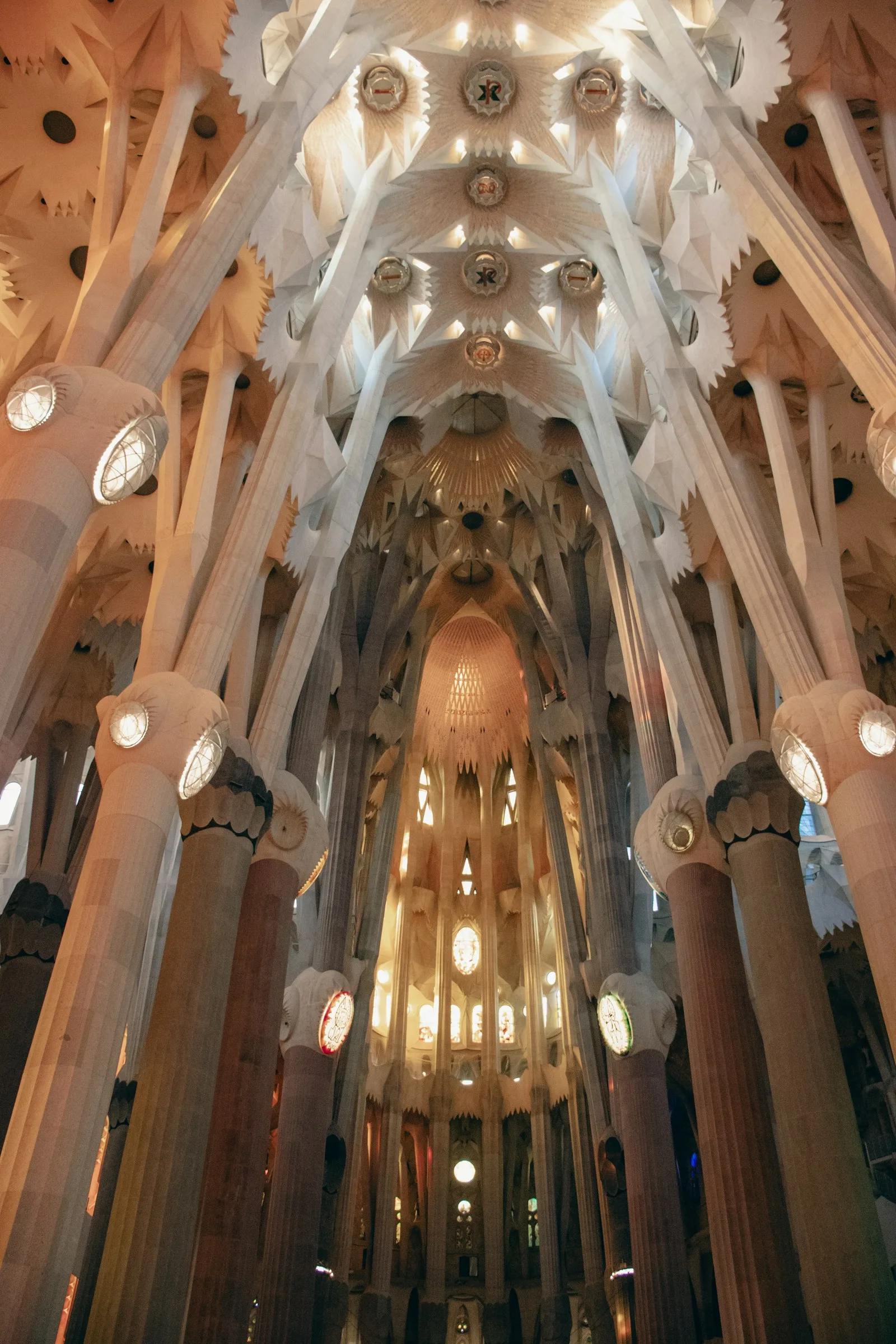 Interior columns of Antoni Gaudí's Sagrada Família